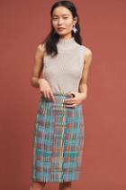 Eva Franco Rainbow Tweed Pencil Skirt