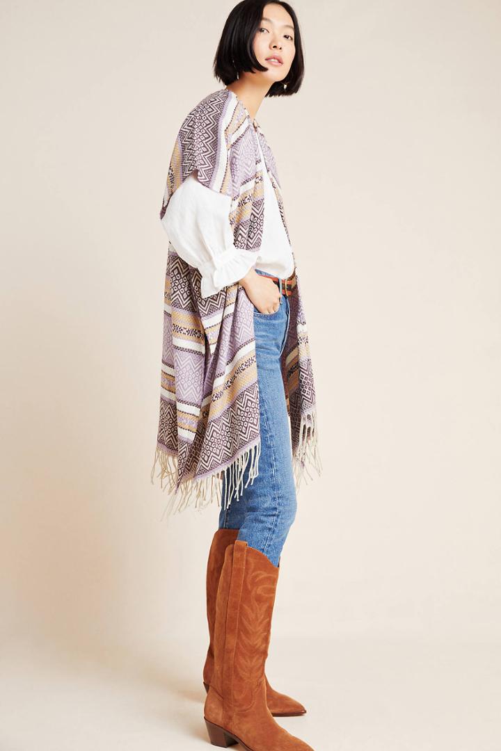 Anthropologie Nicola Fringed Wrap