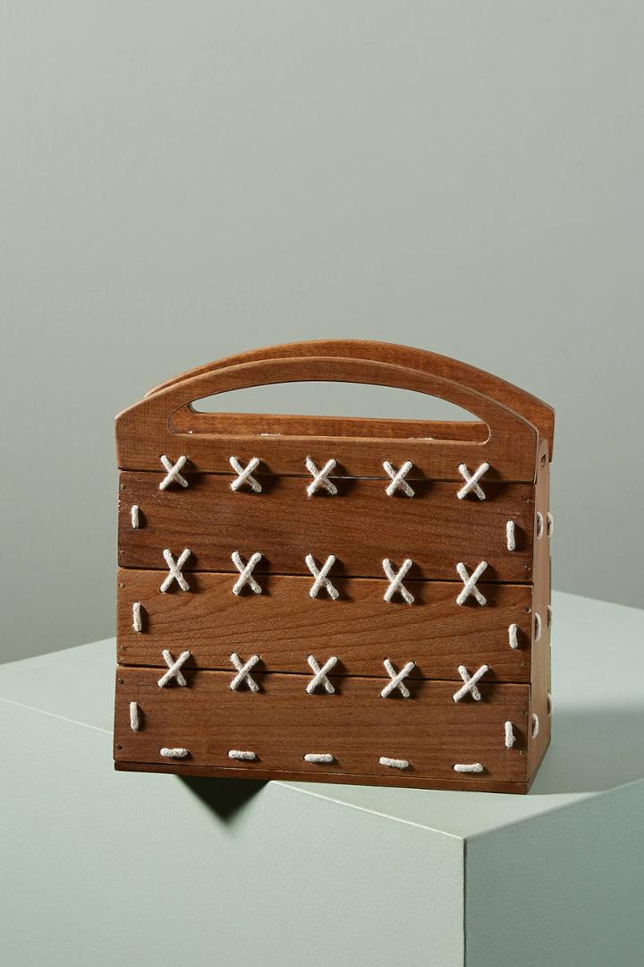 Guadalupe Designs Moira Wood Paneled Tote Bag