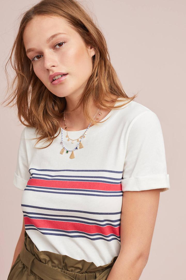 Sol Angeles Rojo Striped Tee