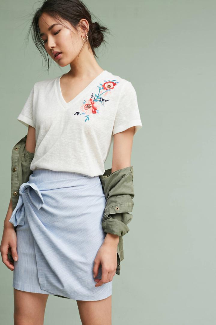 Moon River Caprenia Embroidered Tee