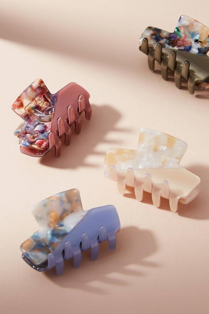 Anthropologie Tortoise Mini Hair Clip Set
