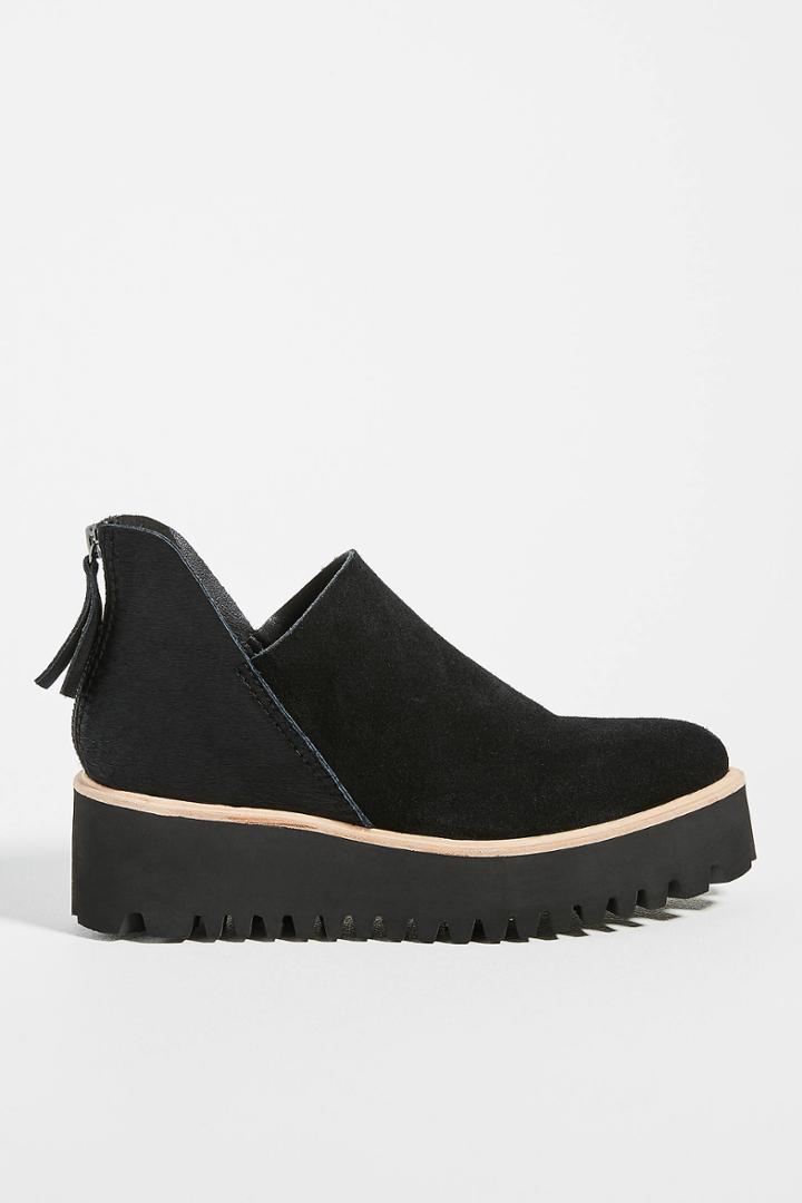 All Black Tread Platform Ankle Boots
