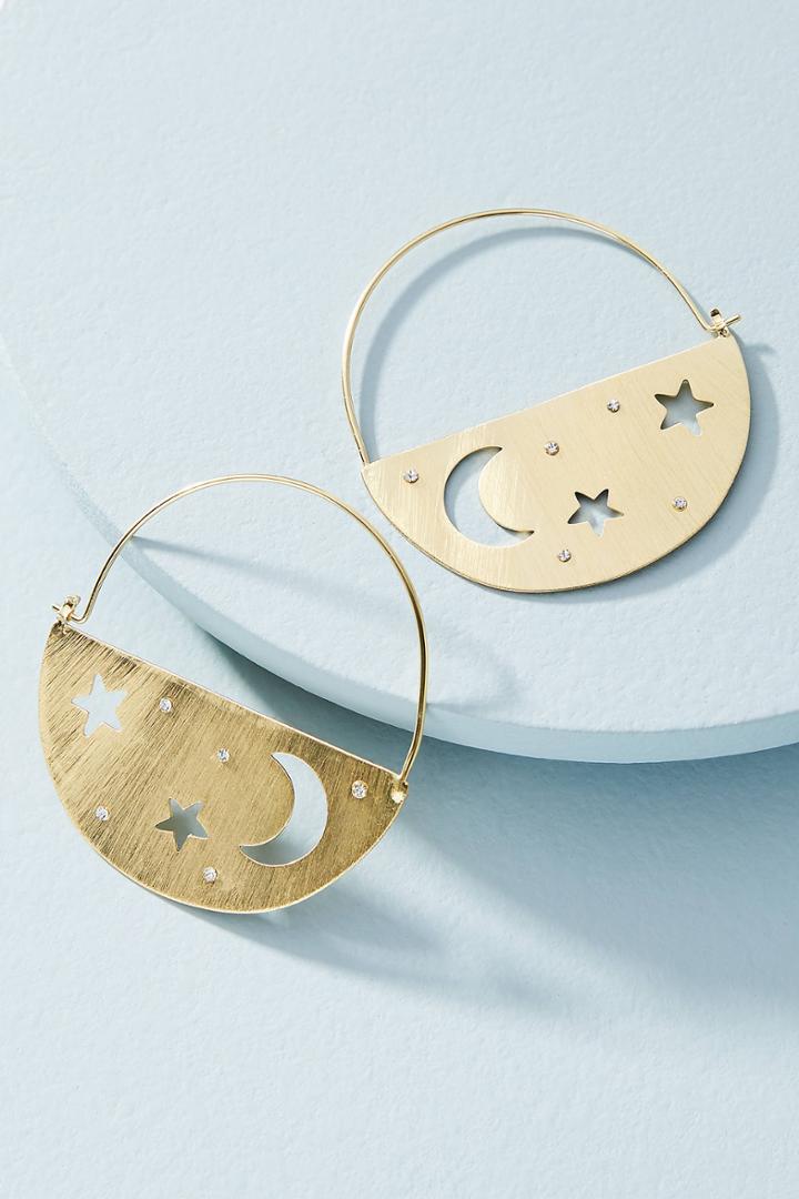 Anthropologie Stargazer Demi Hoop Earrings