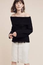 Moth Off-the-shoulder Cabled Sweater