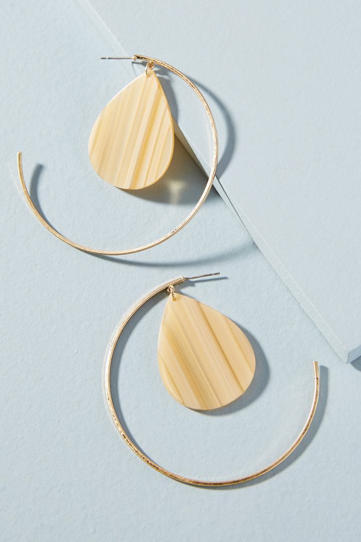 Anthropologie Polished Pebble Hoop Earrings