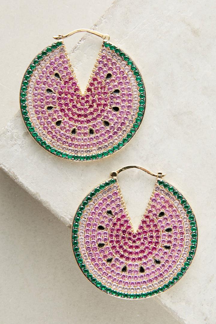 Noir Watermelon Hoop Earrings