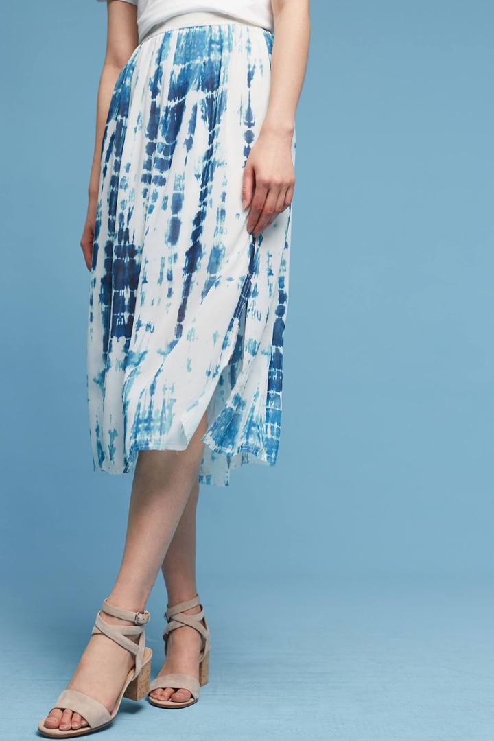 Go By Go Silk Tie-dyed Silk Midi Skirt
