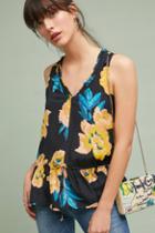 Dolan Left Coast Blooming Silk Peplum Top