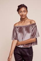 Sunday In Brooklyn Velvet Off-the-shoulder Top