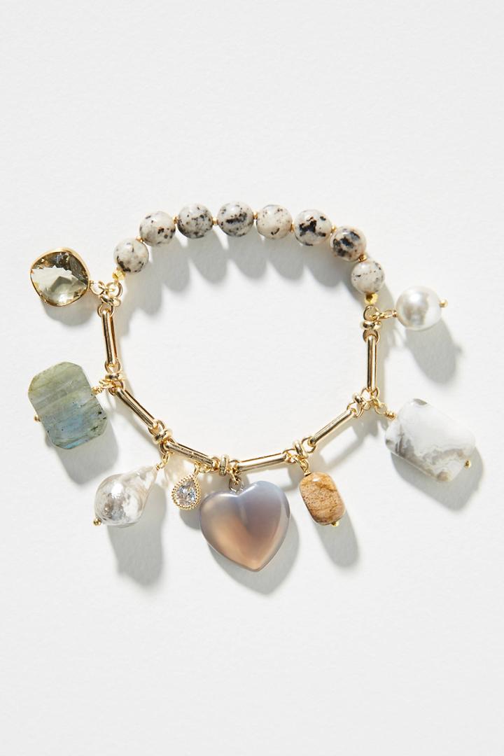 Anthropologie Sweetheart Stretch Charm Bracelet