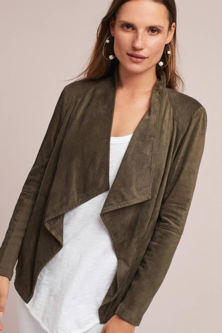 Bb Dakota Draped Suede Moto Jacket