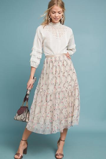 Mignon Doo Cherie Embroidered Tulle Skirt