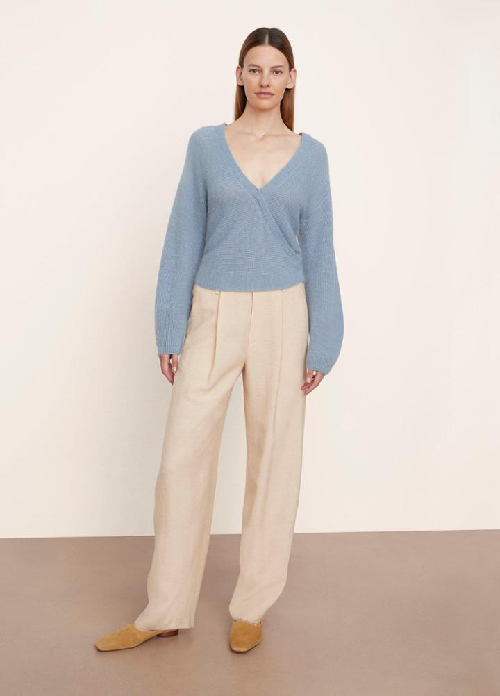 Vince Ribbed Cross Front Cardigan