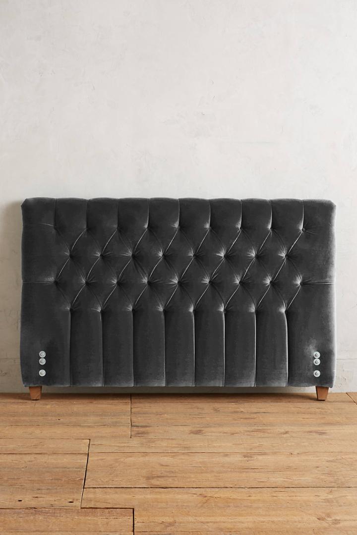 Anthropologie Velvet Tufted Lena Headboard