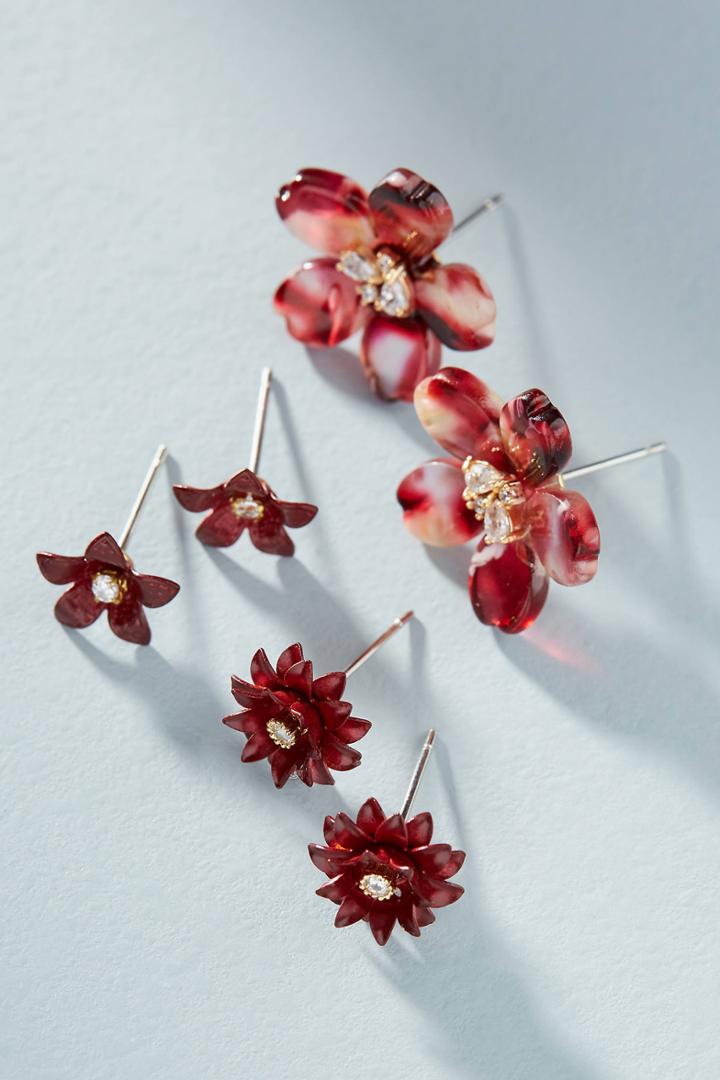 Anthropologie Blossom Earring Set
