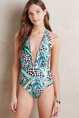Mara Hoffman Vera Maillot Green Motif
