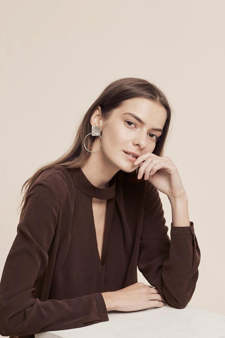 Go By Go Silk Keyhole Silk Top