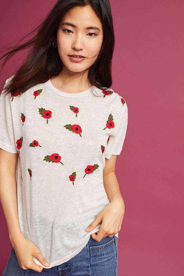 Banner Day Poppies Linen Tee