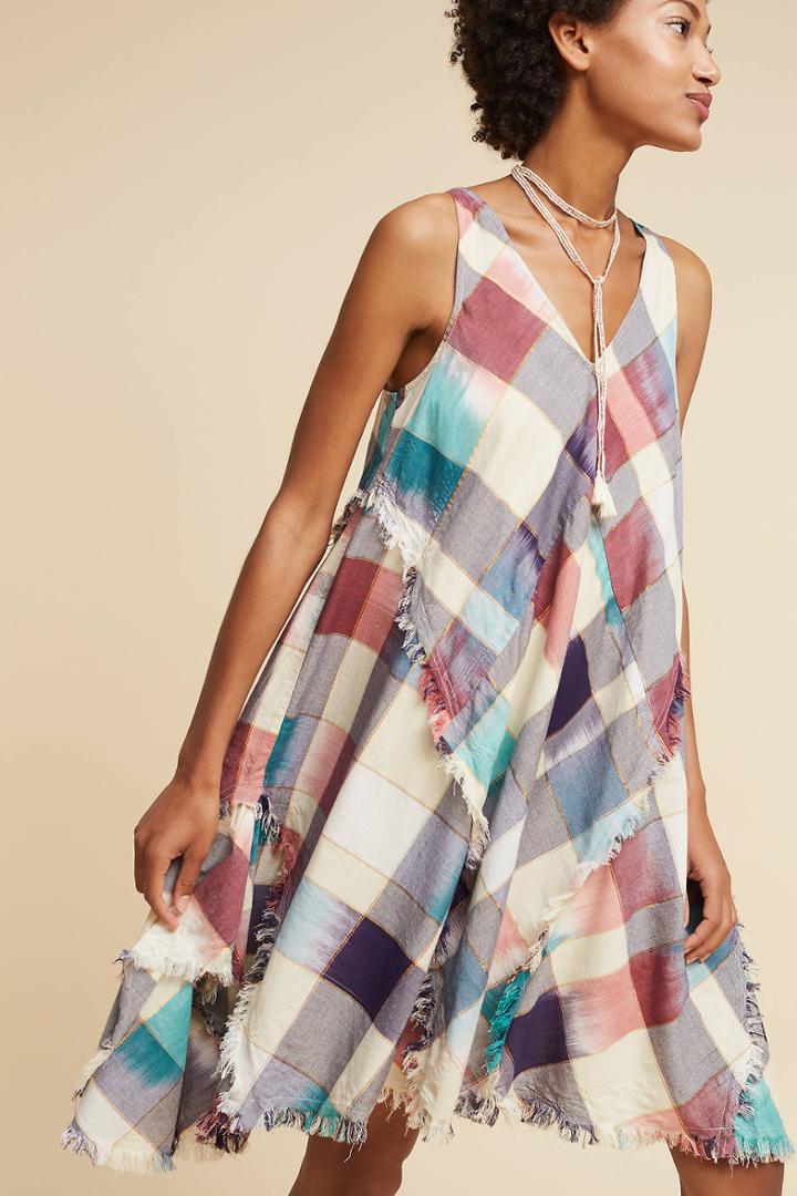 Maeve Metallic Plaid Dress
