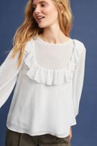 Anthropologie Ruffled & Dotted Blouse