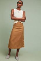 Lilya Buttoned Linen Skirt