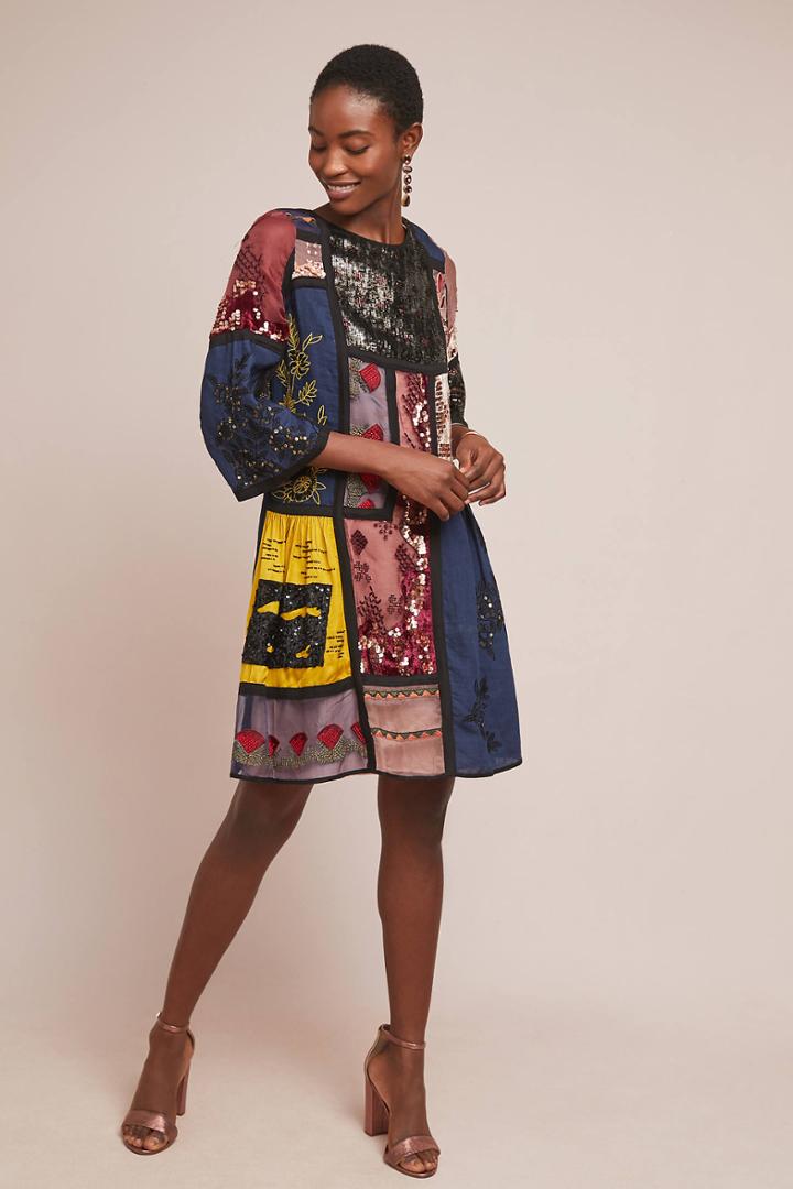 Let Me Be Sequin Patchwork Dress