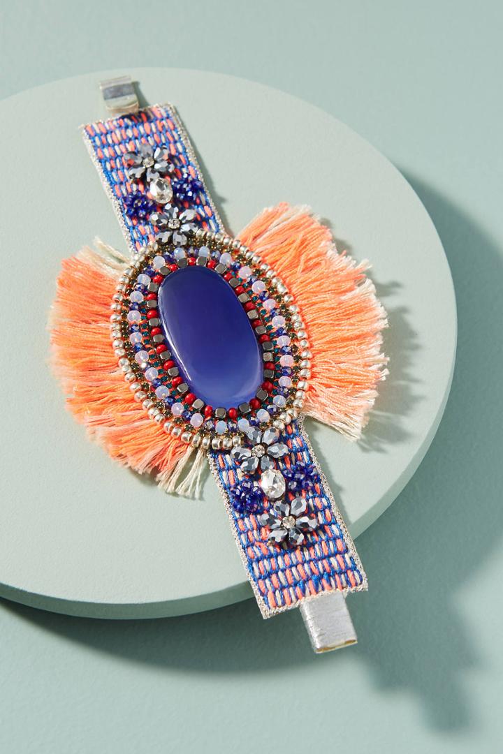 Anthropologie Navy Neon Wrap Bracelet