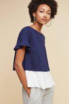 Anthropologie Layered Button-back Top