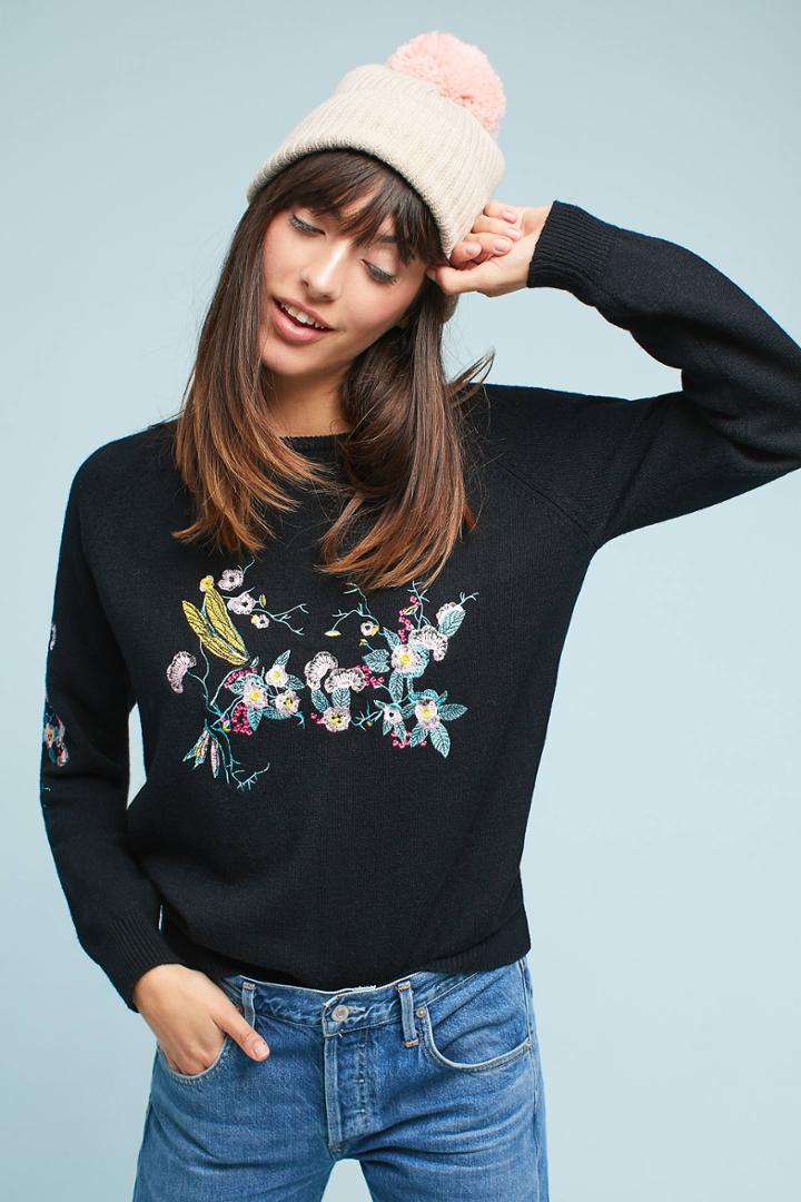 Moth Sweetsong Embroidered Sweatshirt