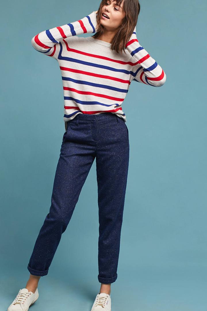 Velvet By Graham & Spencer Striped Cashmere Pullover