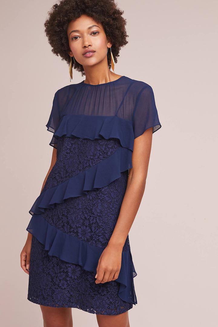 Donna Morgan Ruffled Lace Tunic Dress