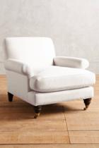 Anthropologie Belgian Linen Willoughby Chair, Hickory