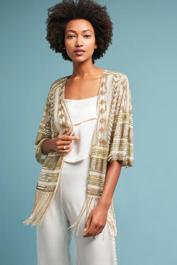 Bendito Pie Beaded Fringe Kimono Jacket