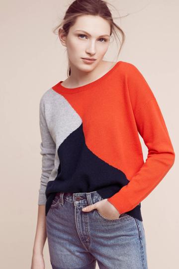 One Grey Day Colorblock Wool Pullover
