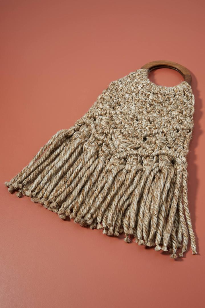 Anthropologie Embry Macrame Ring-handled Clutch