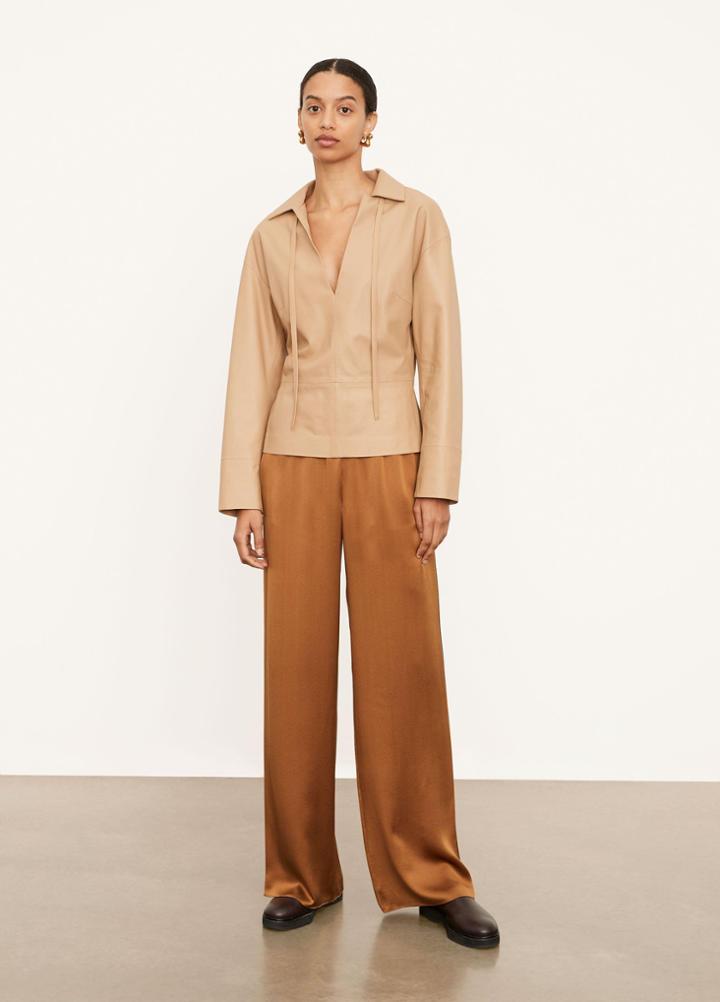 Vince Sculpted Leather Shirt