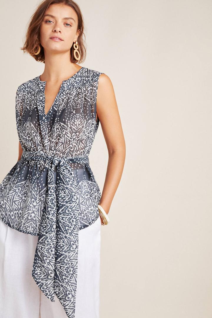 Steele Hester Tie-waist Peplum Blouse