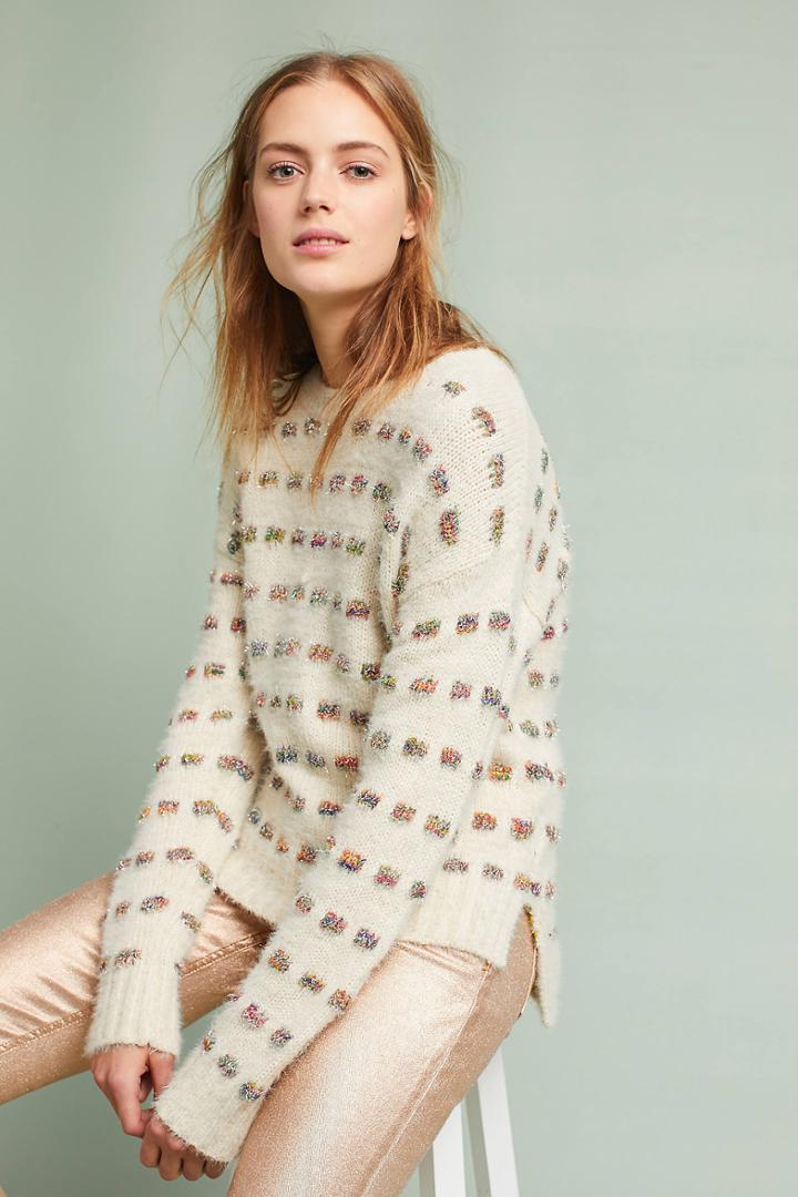 Moth Metallic Check Sweater