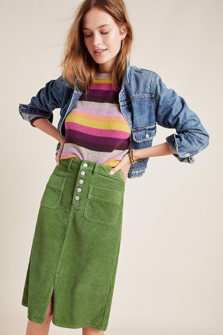 Pilcro And The Letterpress Pilcro Corduroy Pencil Skirt