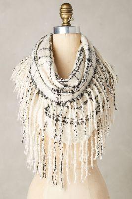 Anthropologie Fringed Infinity Scarf