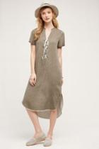 Go Silk Lace-up Silk Tunic Dress