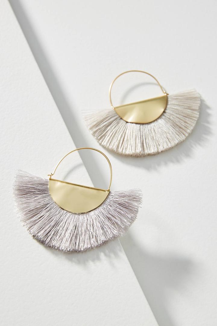 Anthropologie Kyla Fringe Hoop Earrings