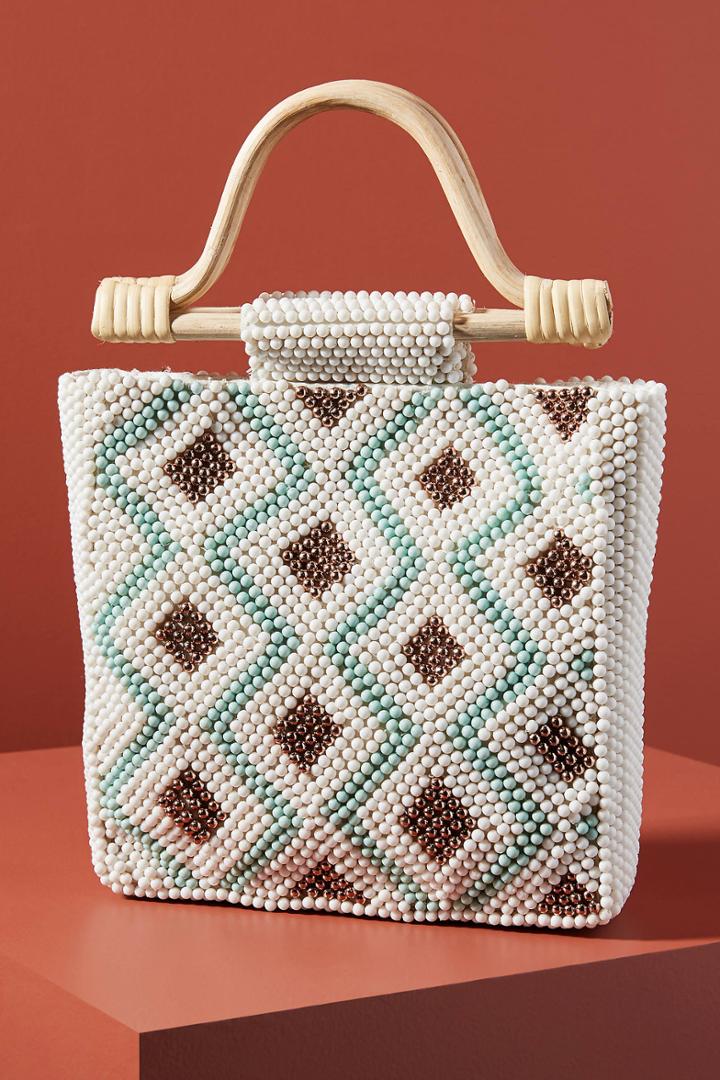 Anthropologie Kyle Beaded Tote Bag