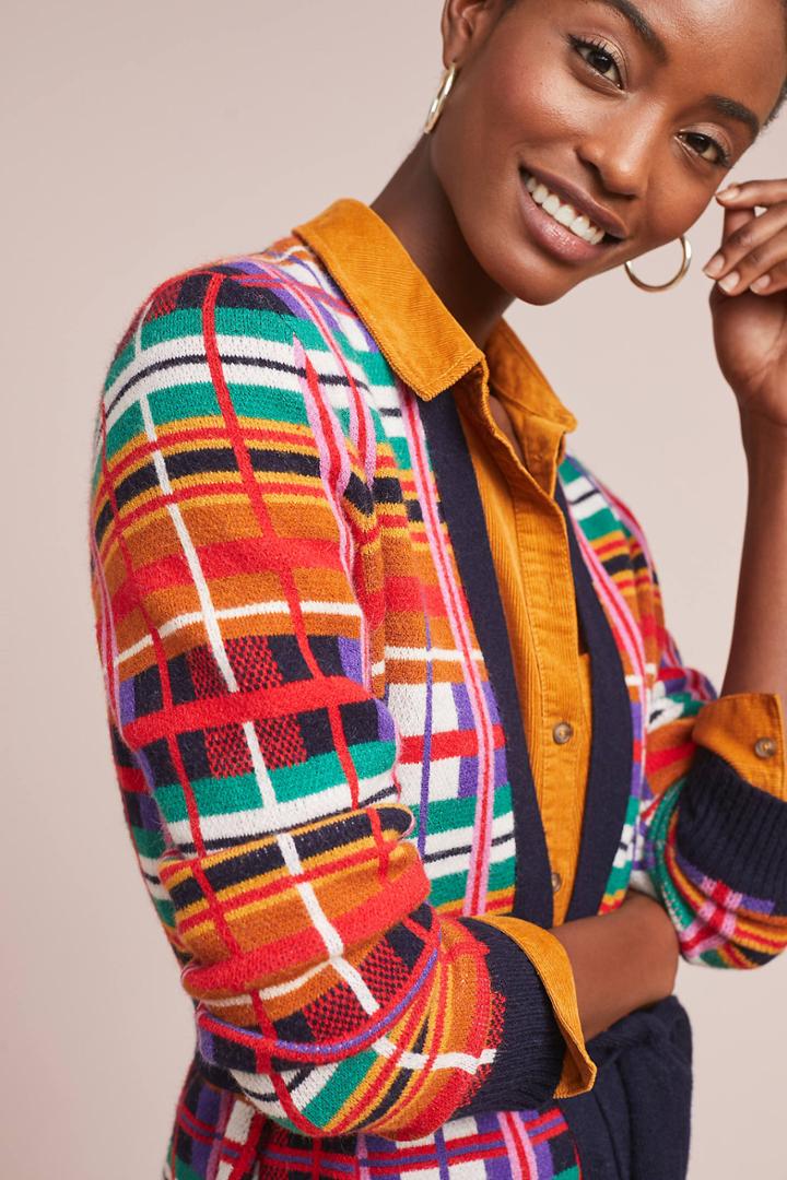 Moth Williston Plaid Cardigan