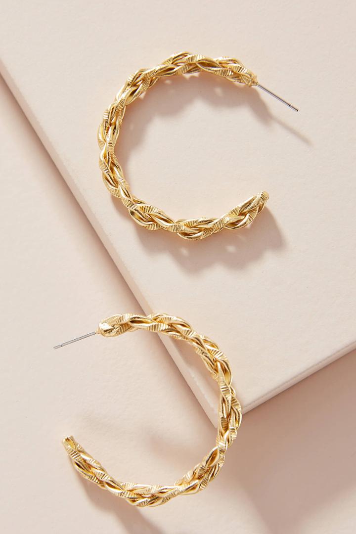Anthropologie Braided Hoop Earrings