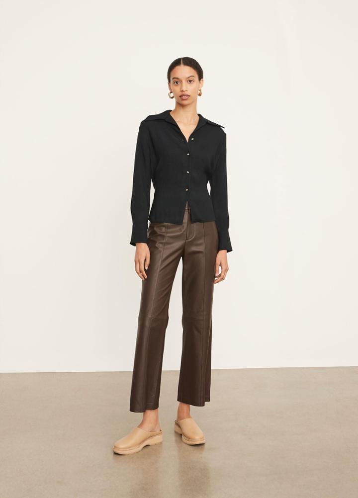 Vince Fitted Shaped Collar Blouse