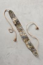 Anthropologie Gold Camo Beaded Belt