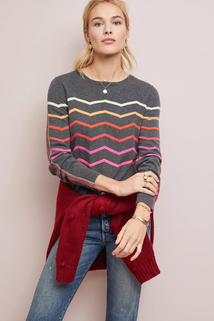 Made East Rainbow Chevron Sweater