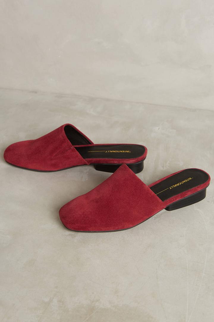 Intentionally Blank Suede Slides